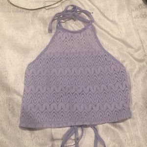 Tobi lavender tie crop top